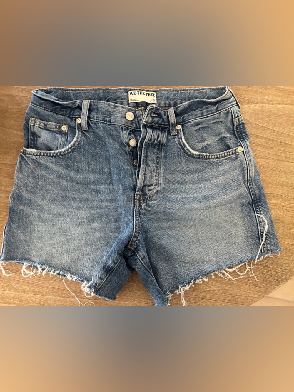 We The Free Faded Blue Denim Cutoff Shorts - Women